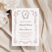Floral Monogram Crest Frame Wedding