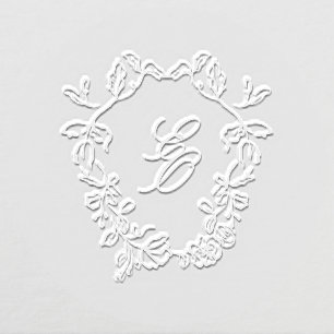 Floral Monogram Crest Wedding Embosser