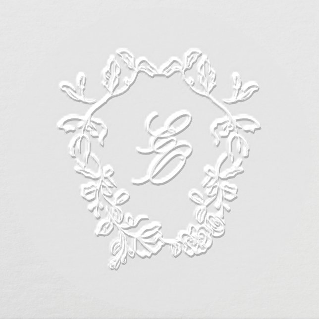 Floral Monogram Crest Wedding Embosser (Design)