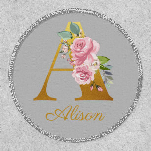 Floral Monogram Custom Name Initial Botanical Patc Patch