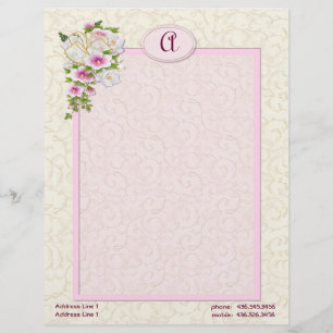 Floral Monogram - Customize Letterhead