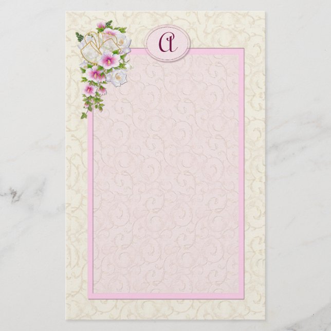 Floral Monogram - Customize Stationery (Front)