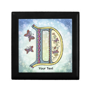 floral Monogram D Gift Box