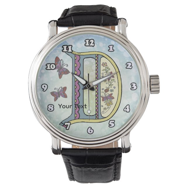 floral Monogram D Watch (Front)