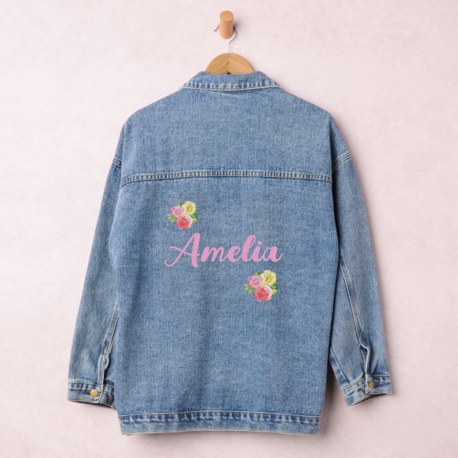 Floral Monogram Denim Jacket (Hangar)