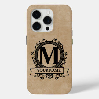 Floral Monogram Design iPhone 15 Pro Case