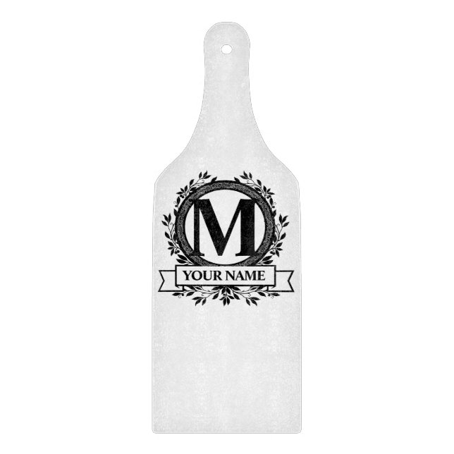Floral Monogram Design Cutting Board (Front)