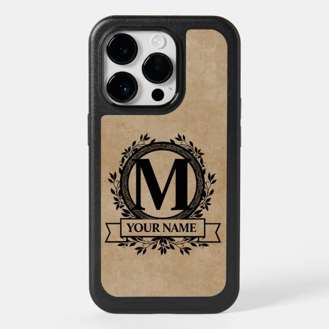 Floral Monogram Design Otterbox iPhone Case (Back)