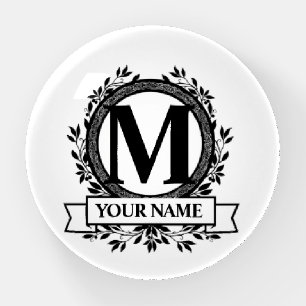Floral Monogram Design Paperweight