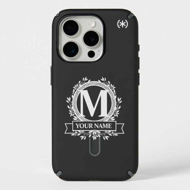 Floral Monogram Design Speck iPhone Case (Front)