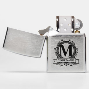 Floral Monogram Design Zippo Lighter