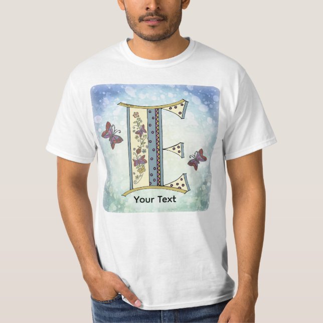 floral Monogram E t-shirt (Front)