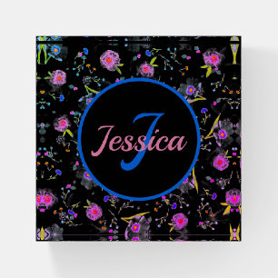 Floral Monogram Elegant Paperweight