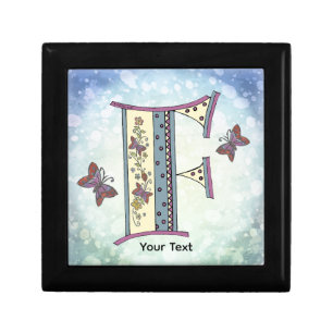 floral Monogram F Gift Box