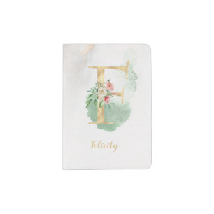 Floral Monogram "F" Passport Holder