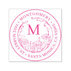 Floral Monogram Family Name & Round Return Address