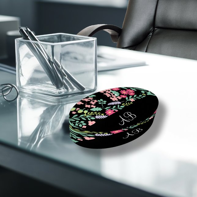 Floral Monogram Feminine Design Paperweight (Creator Uploaded)