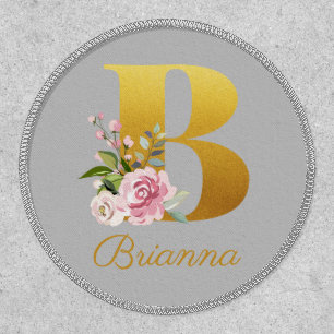Floral Monogram Floral Custom Name Initial B Patch