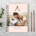 Floral Monogram Gallery of 4 Photos Monthly Planner<br><div class="desc">Delicate Botanical Monogram Gallery of 4 Photos personalized monthly planner.</div>