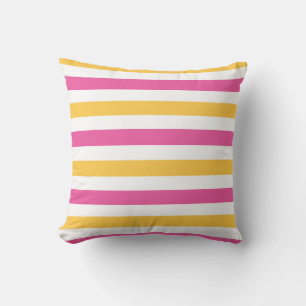 Floral Monogram Girly Stripes & Polka Dots Throw Pillow