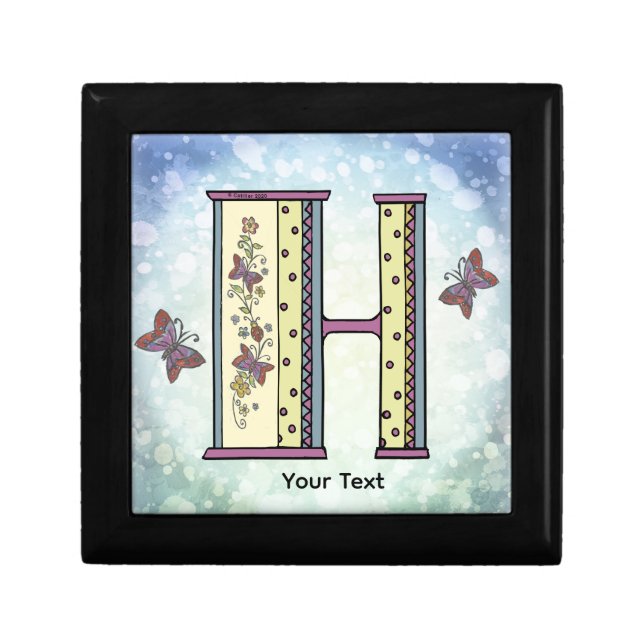 floral Monogram H  Gift Box (Front)