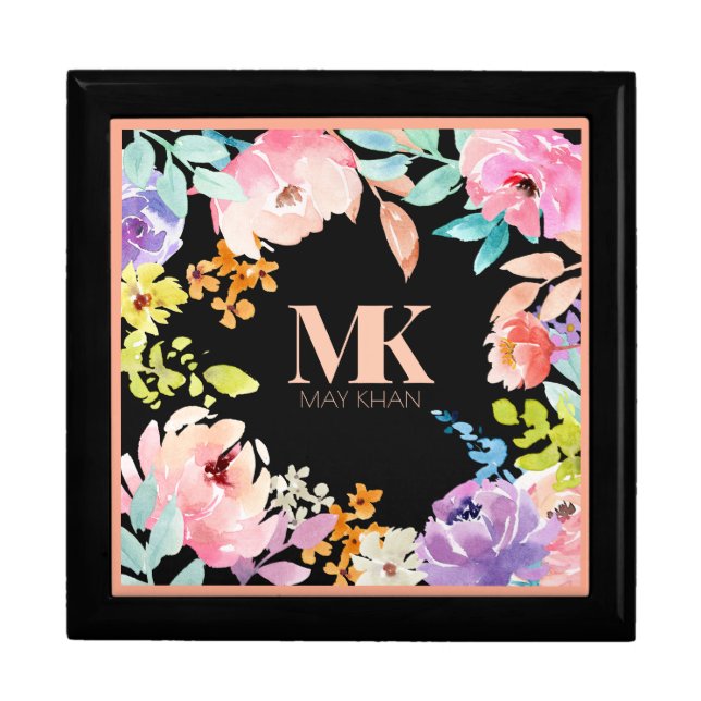 Floral Monogram Heirloom Box for Mom (Front)
