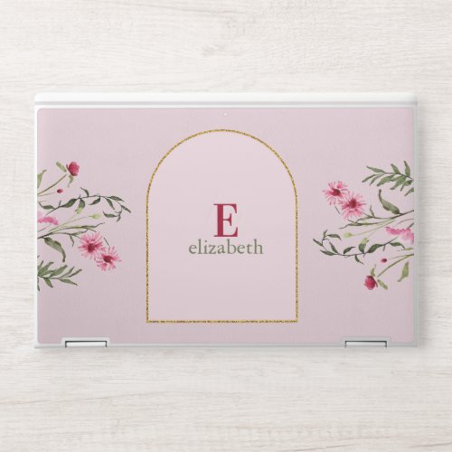 Floral Monogram HP Laptop Skin