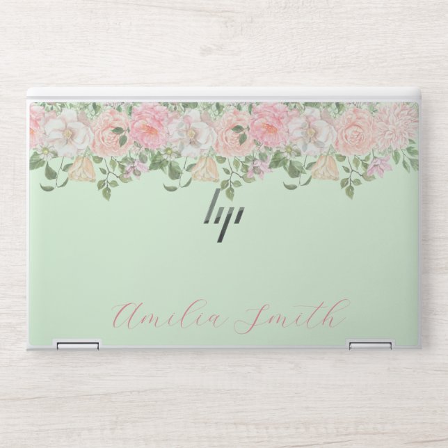 Floral Monogram HP Laptop Skin (Front)