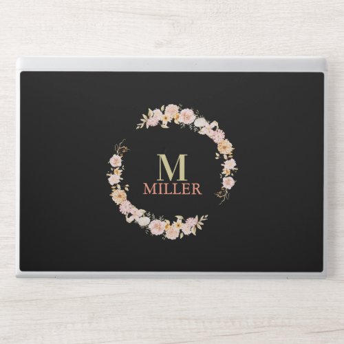 Floral Monogram HP Laptop Skin