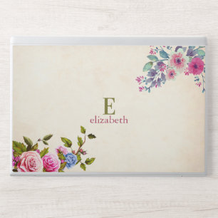 Floral Monogram HP Laptop Skin