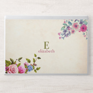 Floral Monogram HP Laptop Skin