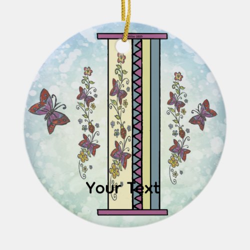 floral Monogram I Ceramic Ornament