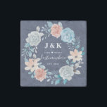 Floral Monogram Initials Custom Family Name Stone Magnet<br><div class="desc">Floral Monogram Initials Custom Family Name design. Want this design on a different product? Click on "VIEW ALL PRODUCTS" on the upper left of this description and choose the item that you want. You can then adjust the size of this design to fit to the product you've selected. You can...</div>