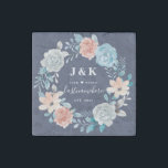 Floral Monogram Initials Custom Family Name Stone Magnet<br><div class="desc">Floral Monogram Initials Custom Family Name design. Want this design on a different product? Click on "VIEW ALL PRODUCTS" on the upper left of this description and choose the item that you want. You can then adjust the size of this design to fit to the product you've selected. You can...</div>