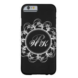Floral Monogram iPhone 6 Case in black