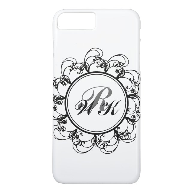 Floral Monogram iPhone 7 Case in white (Back)