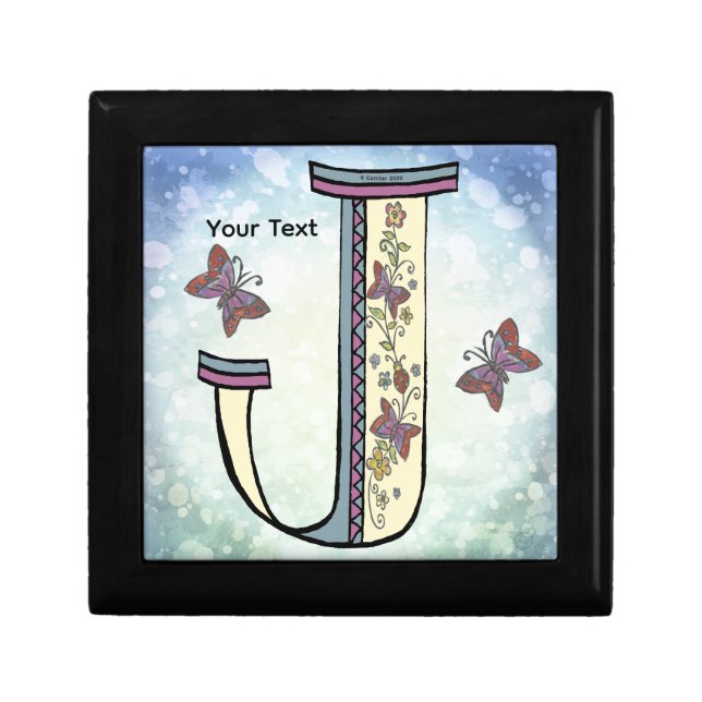 floral Monogram J  Gift Box (Front)