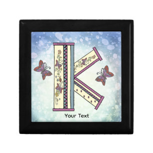 floral Monogram K Gift Box