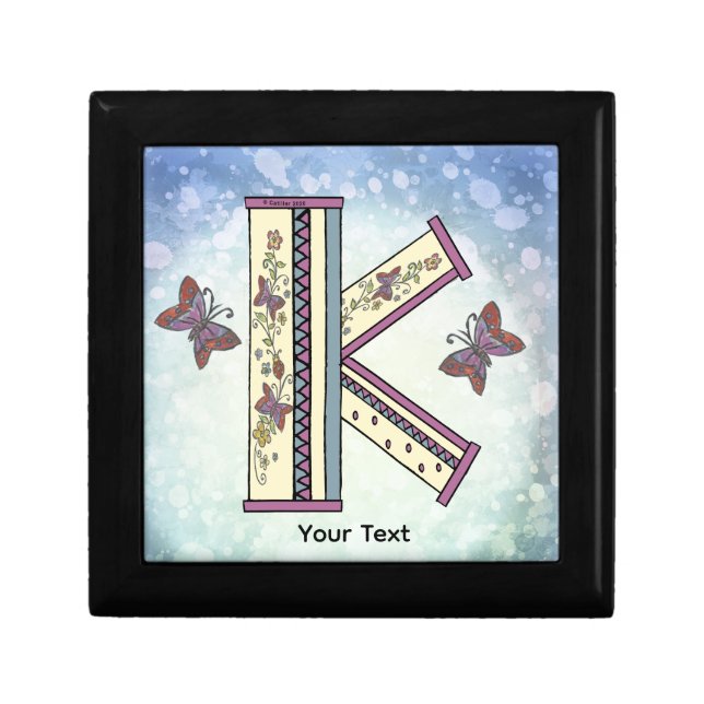 floral Monogram K  Gift Box (Front)