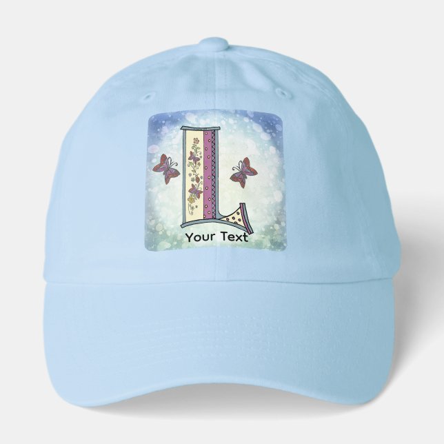 floral Monogram L Hat (Front)