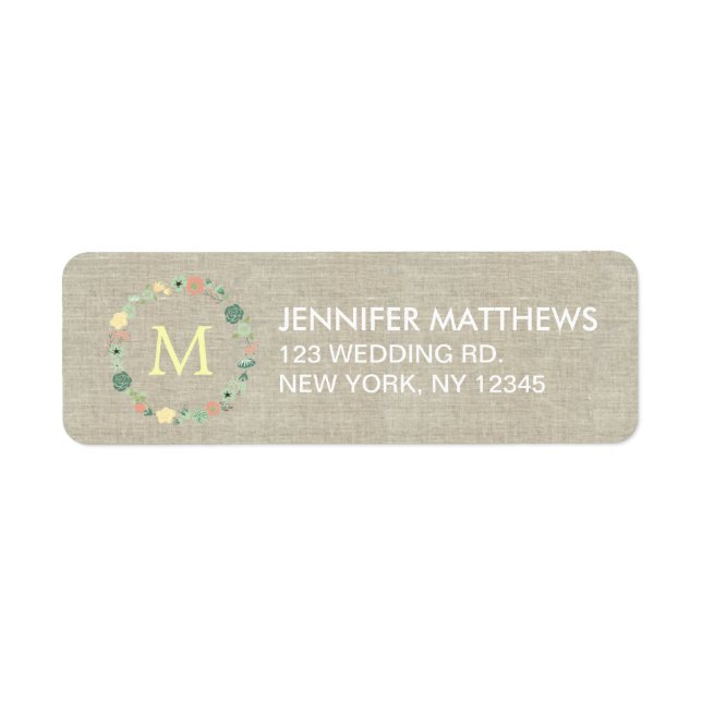 FLORAL MONOGRAM LABEL (Front)