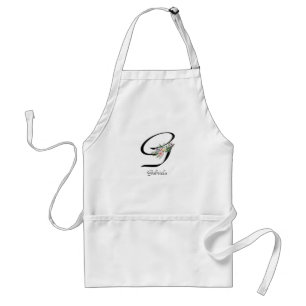 Floral Monogram letter G Retirement Apron