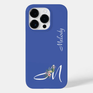 Floral Monogram Letter M Retirement Gift Case-Mate iPhone 14 Pro Case