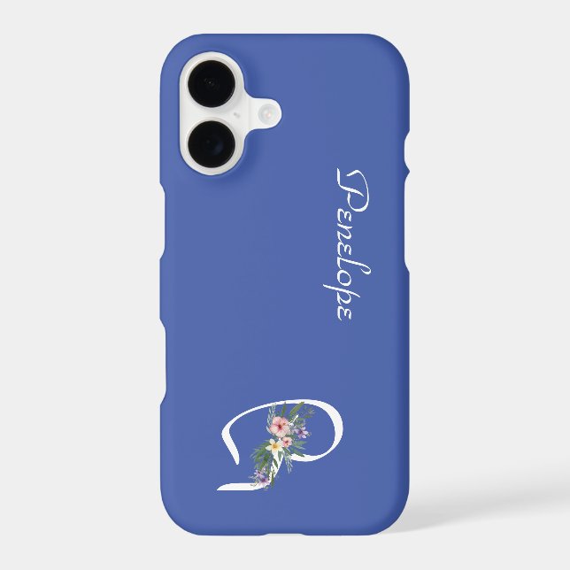 Floral Monogram Letter P Retirement Gift Case-Mate iPhone Case (Back)