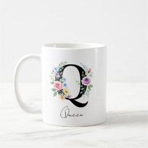 Floral Monogram – Letter Q Coffee Mug