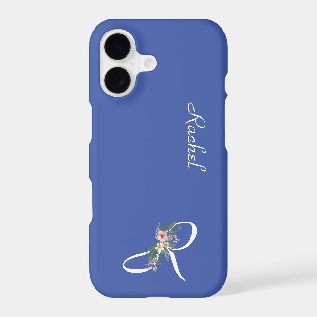 Floral Monogram Letter R Retirement Gift Case-Mate iPhone Case (Back)