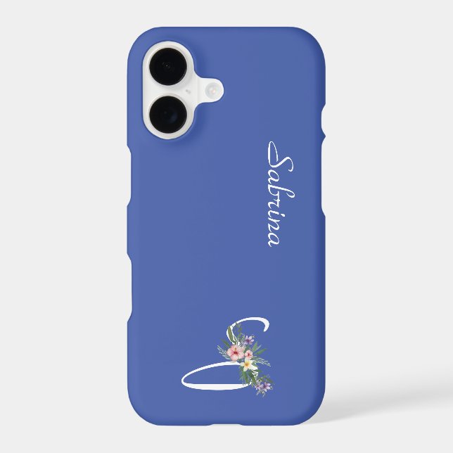 Floral Monogram Letter S Retirement Gift Case-Mate iPhone Case (Back)