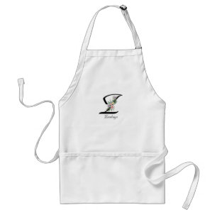 Floral Monogram letter Z Retirement Apron