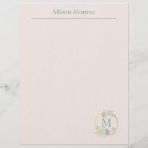 Floral Monogram Letterhead
