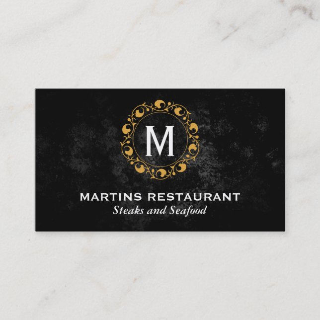 Floral Monogram | Lux Business Card (Front)